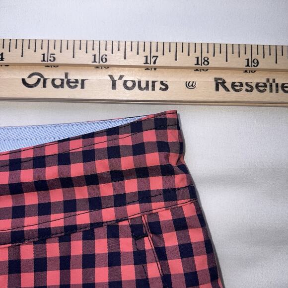 Bonobos Swim Trunks Size 33 Pink Blue Gingham Button Front Mesh Lined Preppy Dad - Picture 8 of 14